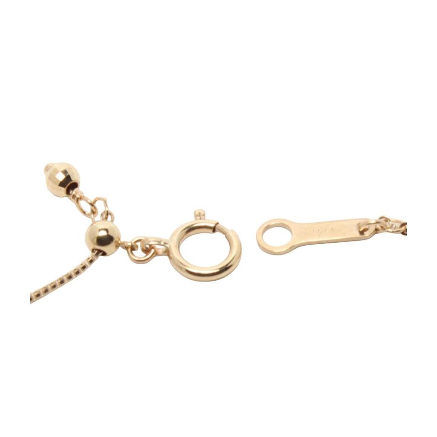 アガット　k10 透かし　アンクレット 美品 アガット アンクレット K10 K10YG ダイヤ 0.01ct