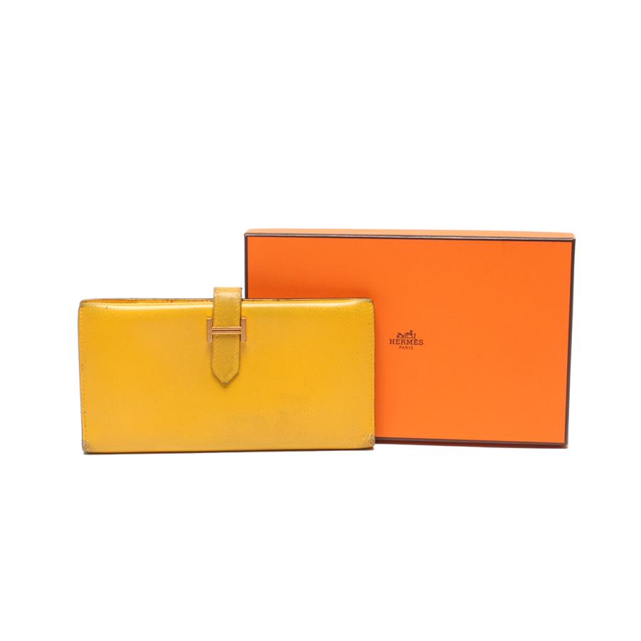 エルメス　ベアン　長財布　中古 エルメス 長財布 □G刻印 ゴールド金具 ベアン レディース HERMES 中古