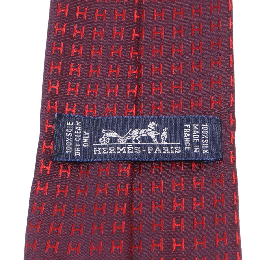 美品 エルメス ネクタイ シルク100％ ファソネH メンズ HERMES 中古