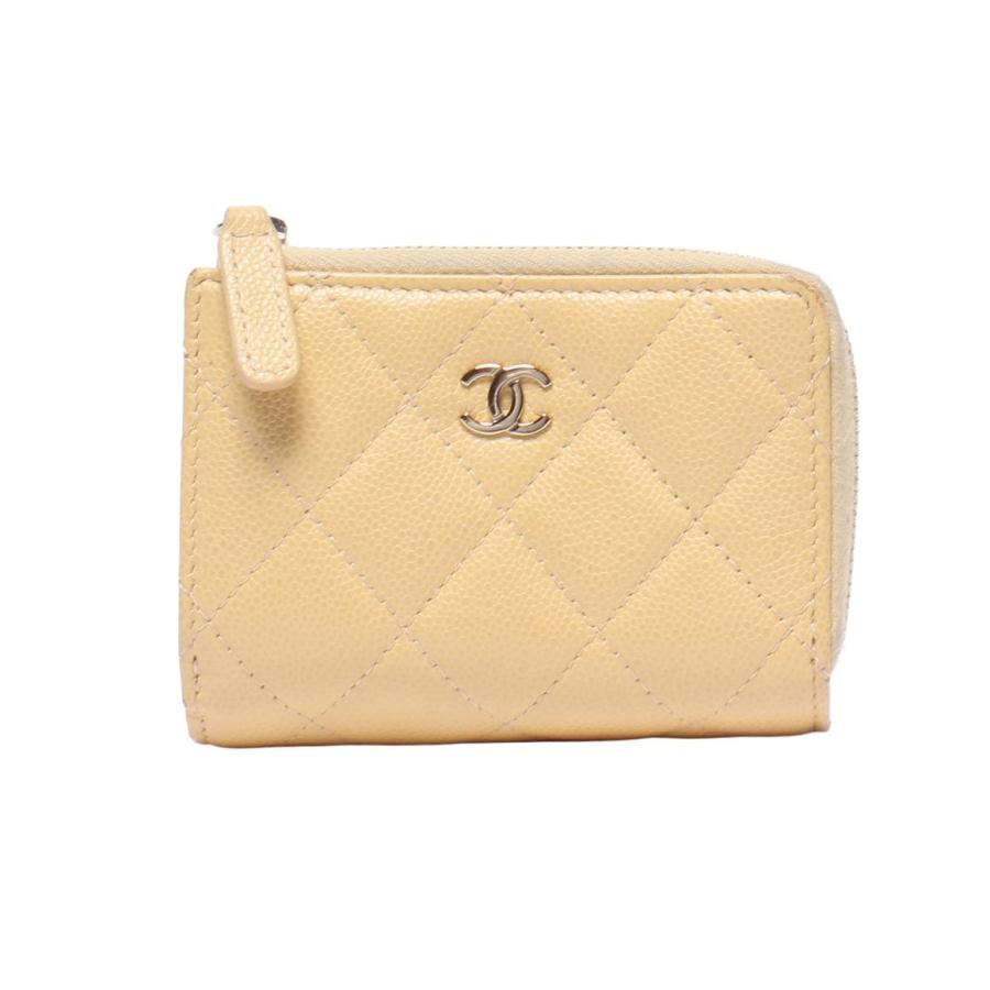 【中古】レア品　CHANEL ゴールド 三つ折り財布 シャネル 三つ折り財布 ゴールド金具 レディース CHANEL 中古