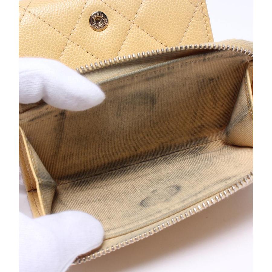 【中古】レア品　CHANEL ゴールド 三つ折り財布 シャネル 三つ折り財布 ゴールド金具 レディース CHANEL 中古