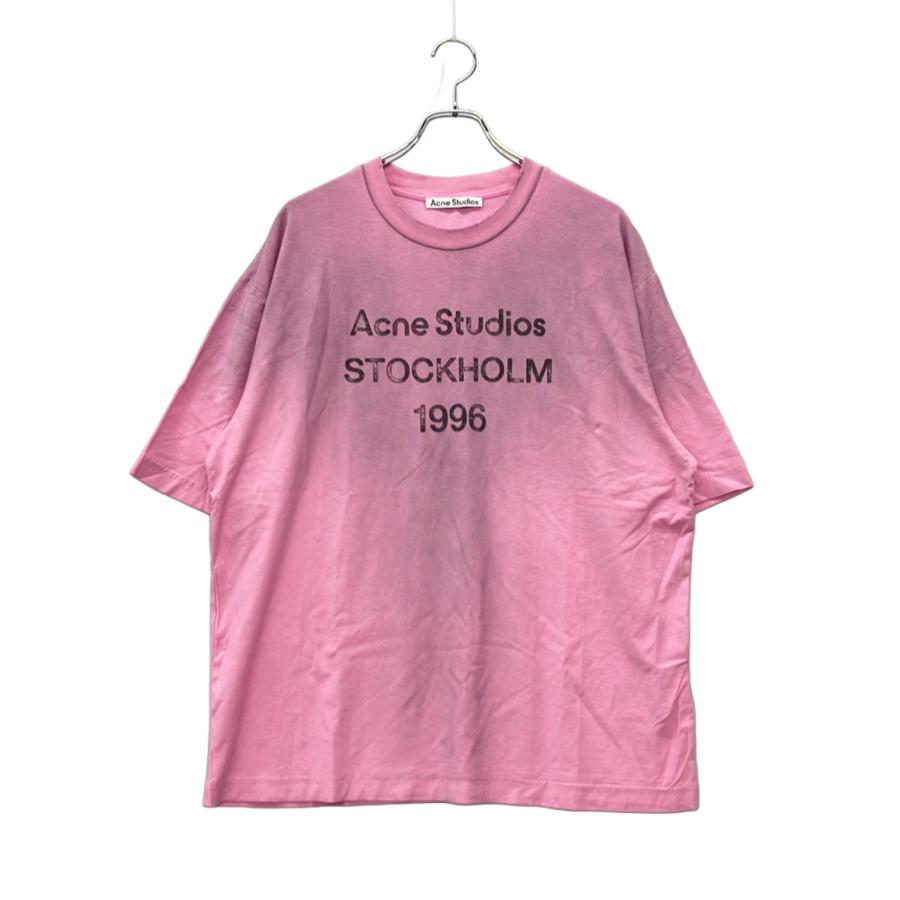 アクネ ストゥディオズ 半袖Tシャツ スプレーヴィンテージ 加工 ロゴ