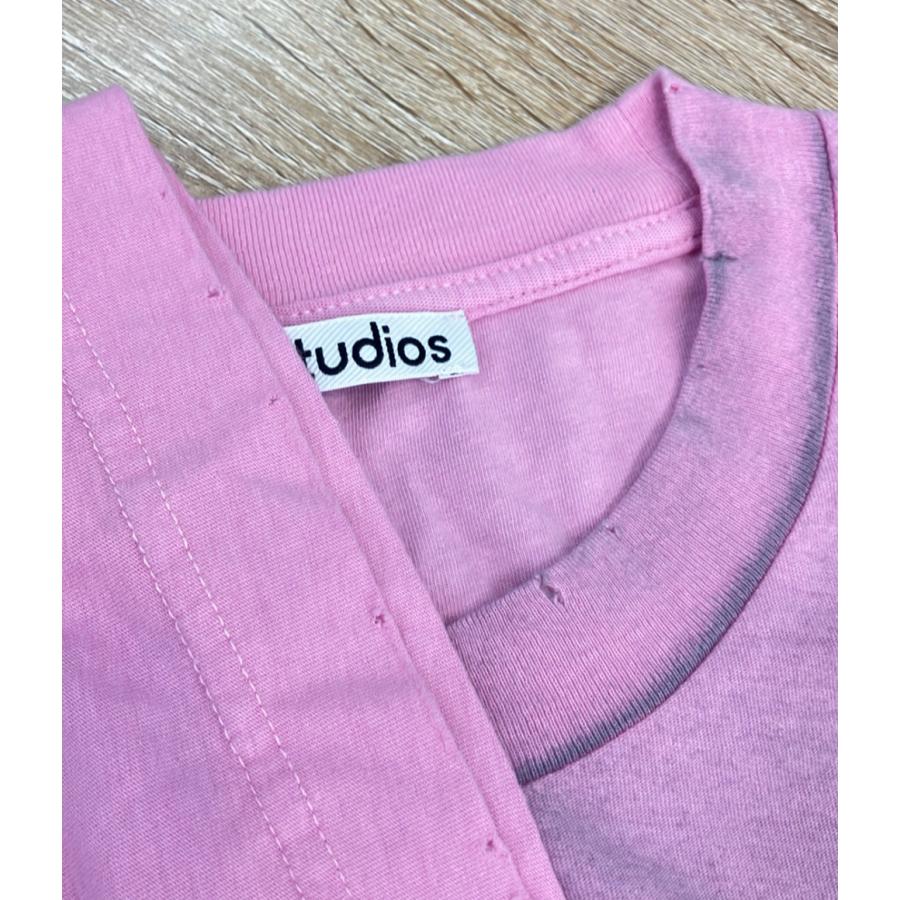 アクネ ストゥディオズ 半袖Tシャツ スプレーヴィンテージ 加工 ロゴ
