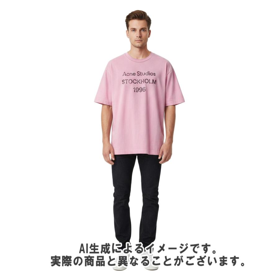 アクネ ストゥディオズ 半袖Tシャツ スプレーヴィンテージ 加工 ロゴ