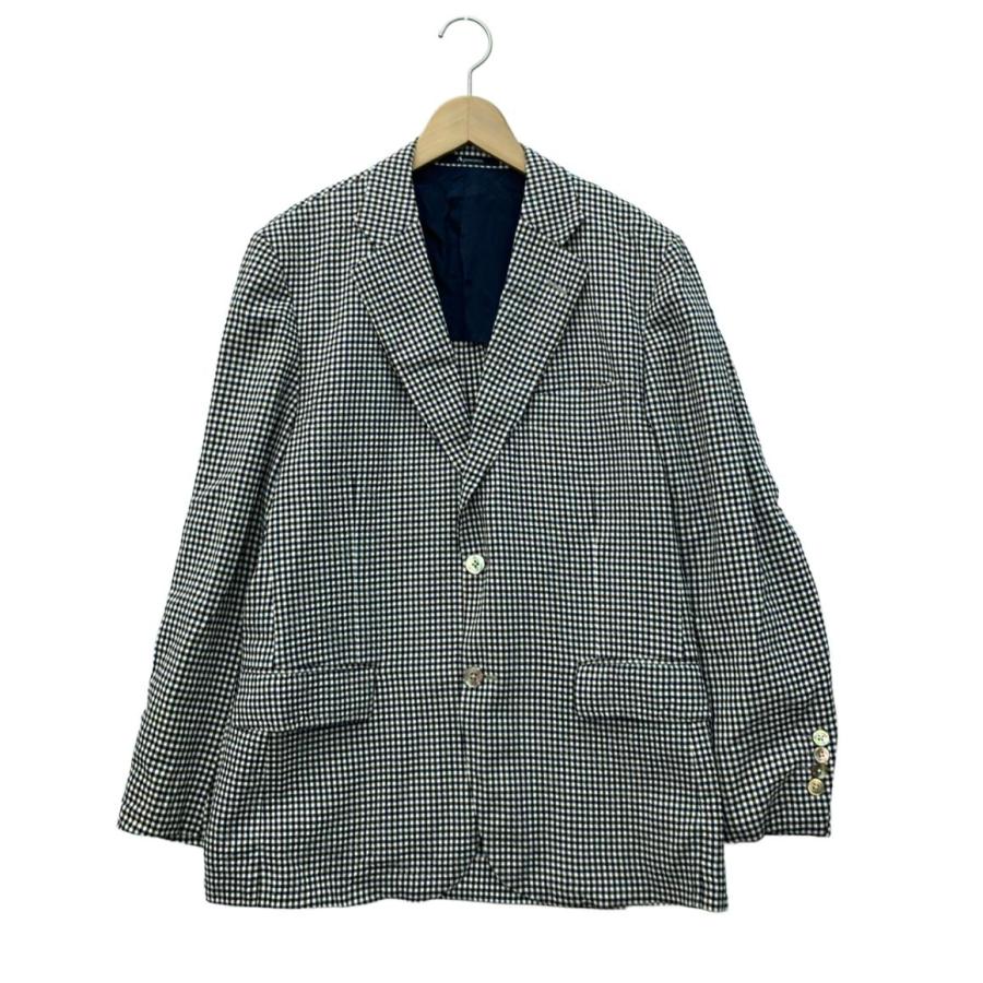 【Aquascutum】カシミア100%チェック柄ジャケット(AB5サイズ) 美品 アクアスキュータム テーラードジャケット チェック メンズ SIZE