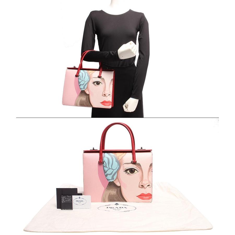 プラダ レザートートバッグ シルバー金具 リアーナ Pink Girl