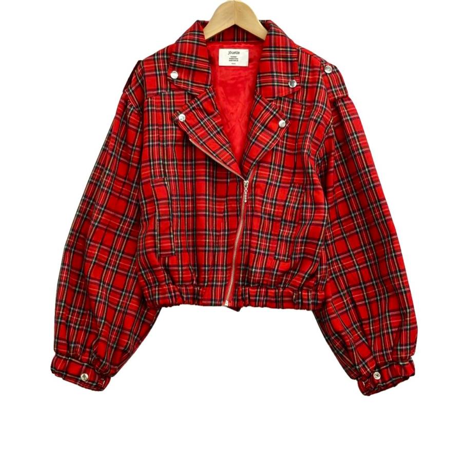 美品 ジュエティ ダブルライダーズジャケット チェック柄 美品 ジュエティ ダブルライダーズジャケット チェック柄