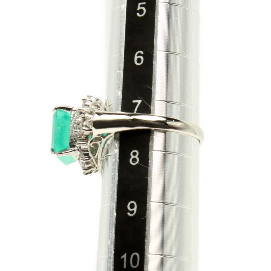 美品 リング 指輪 Pt900 エメラルド 2.79ct ダイヤ 0.51ct レディース 