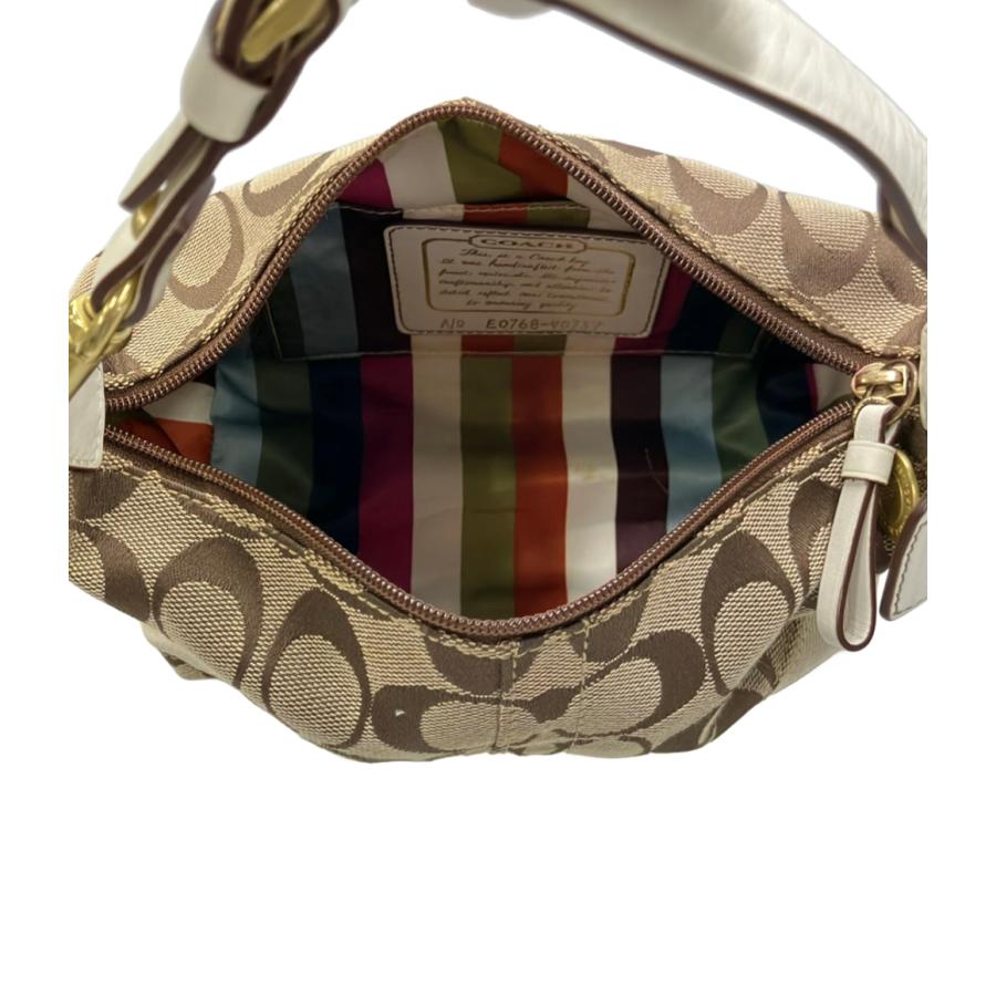 【美品】COACH コーチ シグネチャーストライプ アクセサリーポーチ40757 コーチ ハンドバッグ アクセサリーポーチ シグネチャー 40757