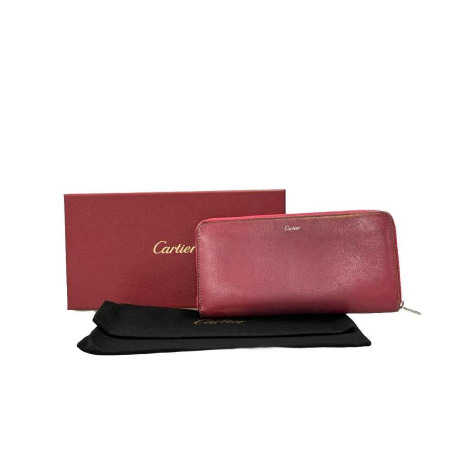 カルティエ ラウンドファスナー長財布 レディース CARTIER 中古
