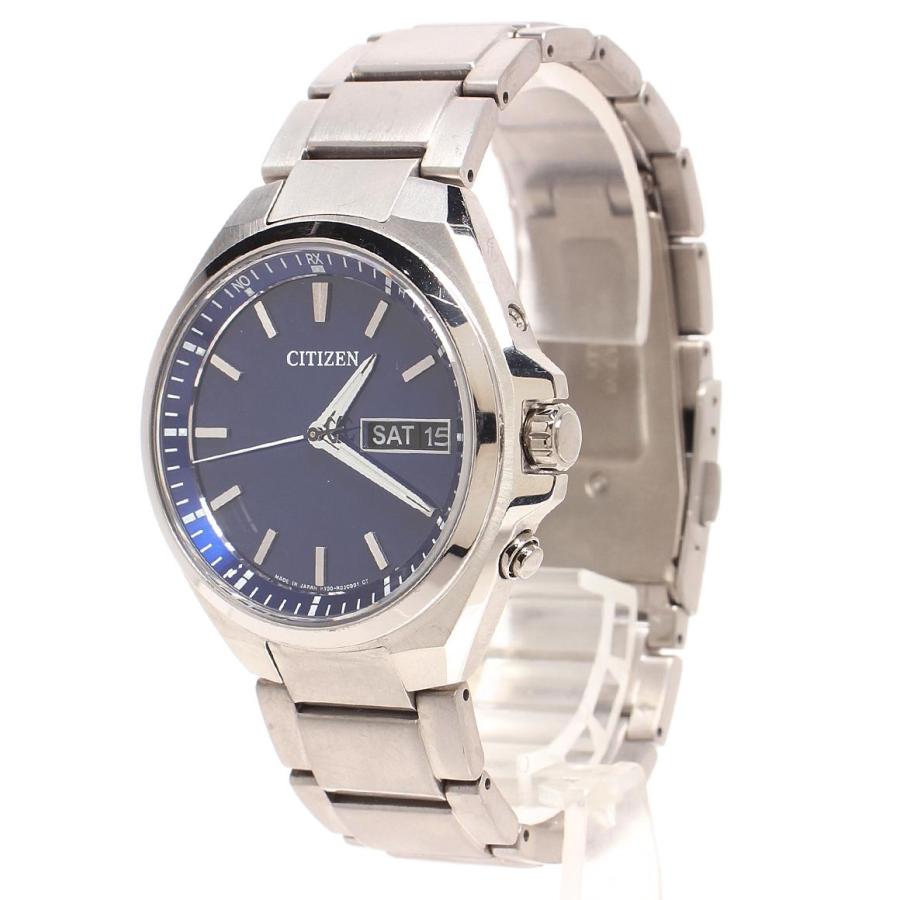 【稼働品】CITIZEN ATTESA エコドライブH100-R014234 シチズン 腕時計 デイデイト ECO-DRIVE アテッサ ソーラー ブルー H100