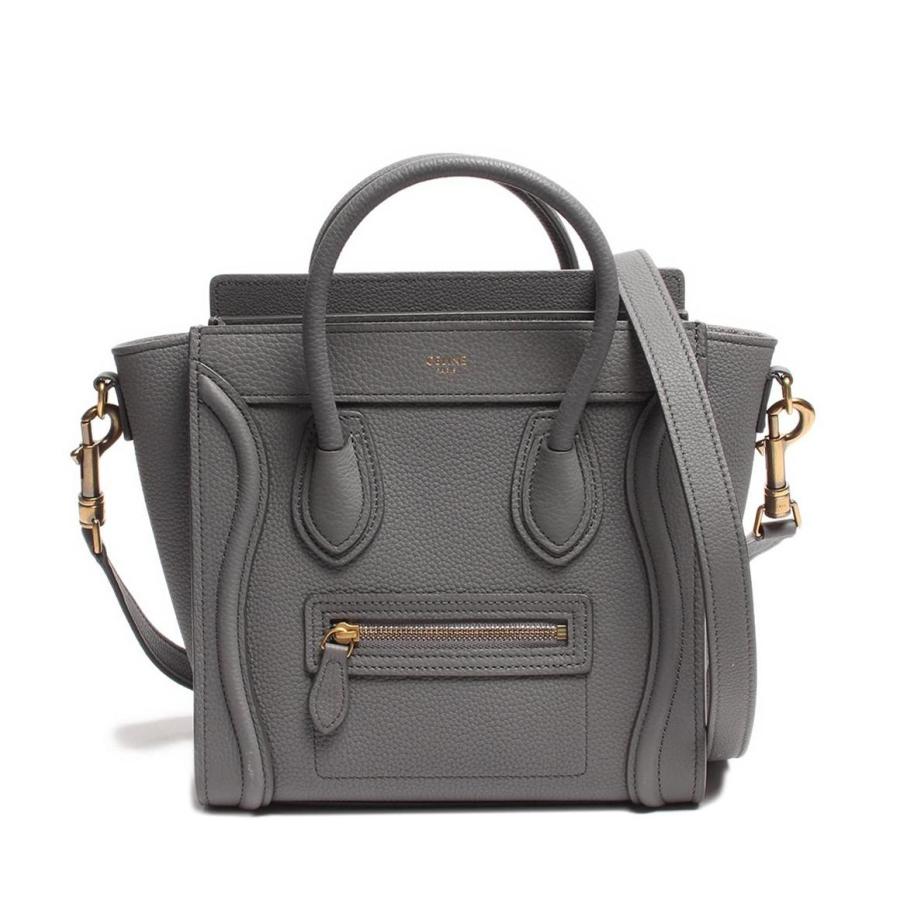 セリーヌ 2way レザー ハンドバッグ ゴールド金具 ラゲージ ナノ