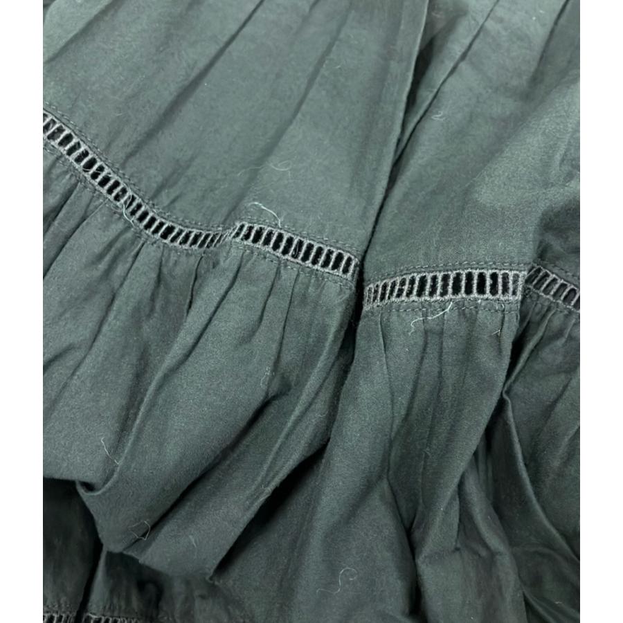 ボーダーズアットバルコニー 半袖プリーツフレアロングワンピース  