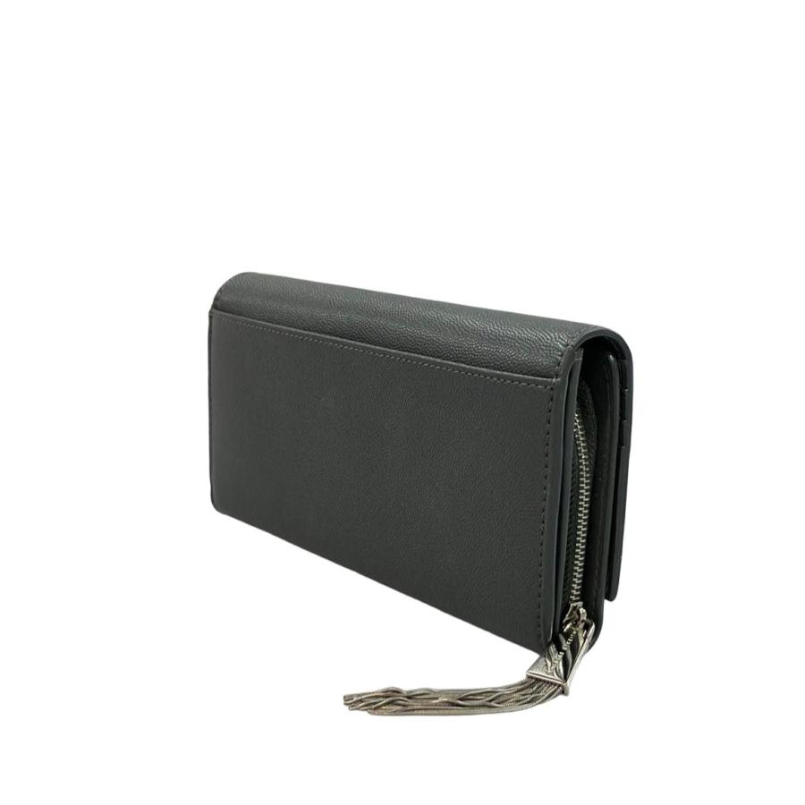 【CHARLES &amp; KEITH / チャールズアンドキース】 レザー 長財布 CHARLES & KEITH タッセル ロングウォレット （DarkGreen） -靴
