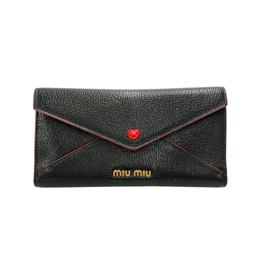 miumiu ラブレター 三つ折財布 中古 ミュウミュウ 三つ折り長財布 ラブレター レディース MIUMIU 中古
