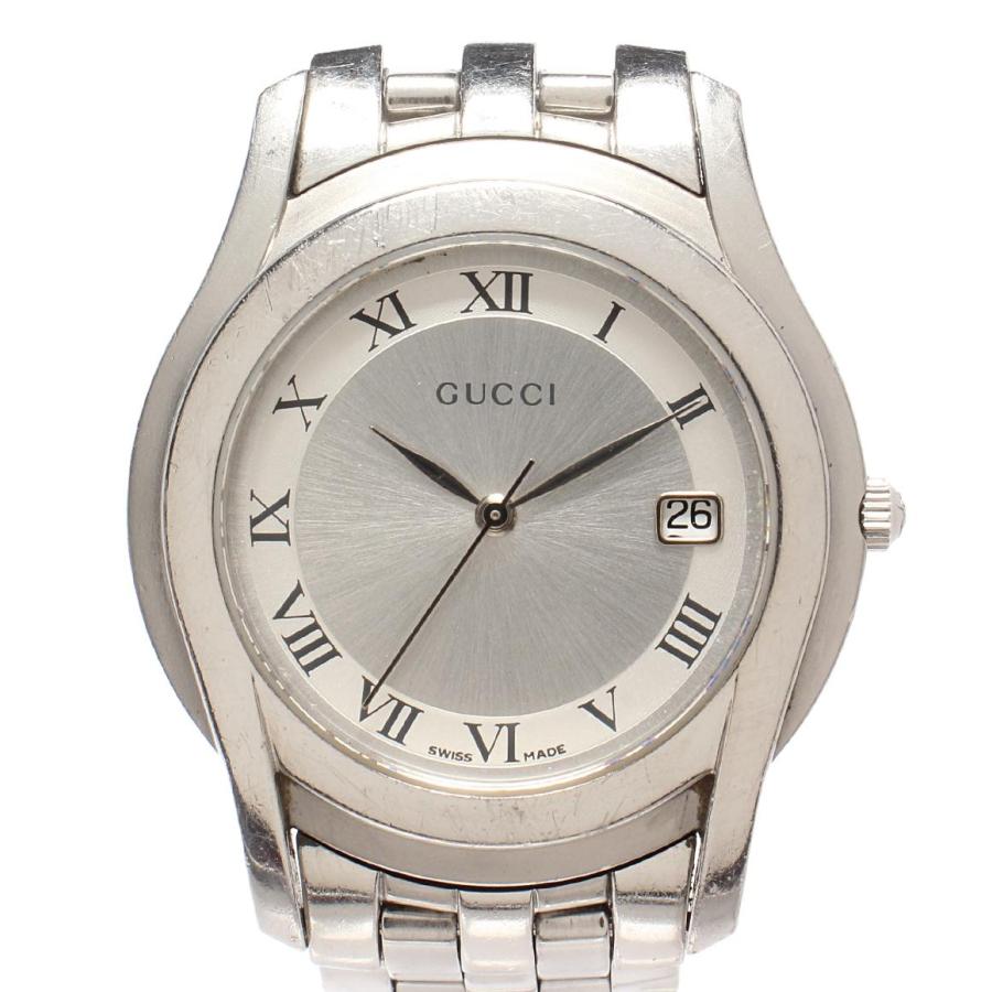 グッチ 腕時計 クオーツ シルバー 5500M メンズ GUCCI 中古 : Rehello