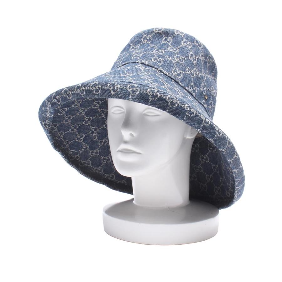 グッチ ハット ワイドブリム GGキャンバス レディース SIZE L 58cm 
