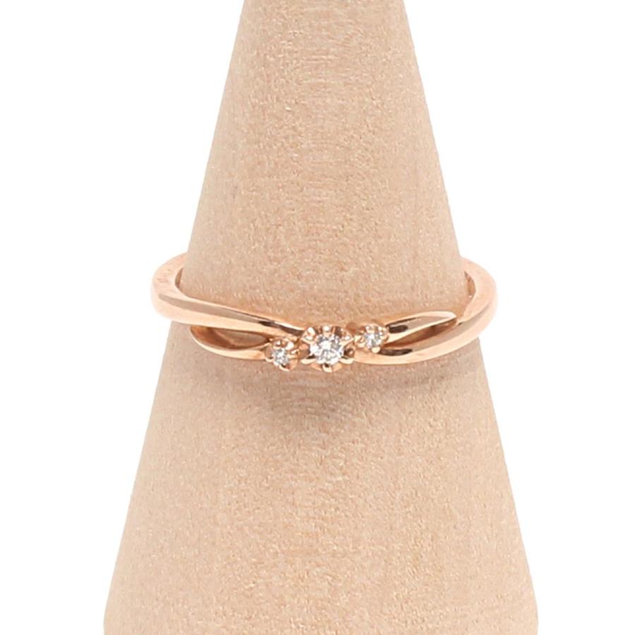 ヨンドシー リング 指輪 K10 ダイヤ 3P レディース SIZE 12号 4℃ 中古  