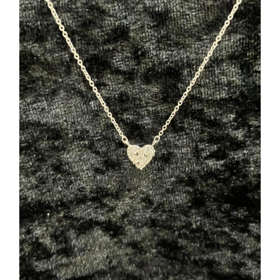 美品 スタージュエリー ネックレス Pt950 ダイヤ 0.06ct ハート 