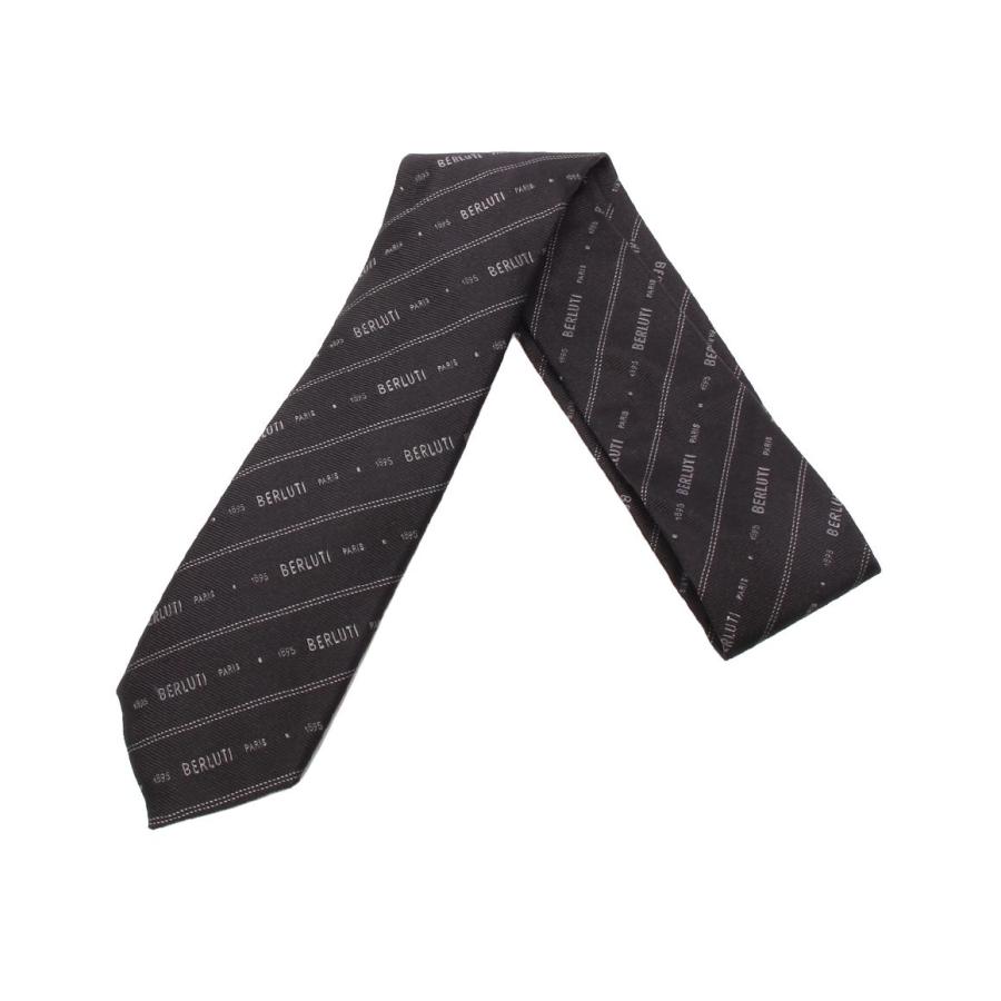 BERLUTI ブラック ネクタイ 100%シルク 美品 ベルルッティ ネクタイ シルク100％ メンズ Berluti 中古
