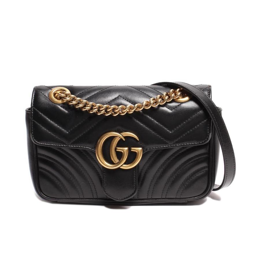グッチ レザーショルダーバッグ ゴールド金具 キルテイング ミニバッグ  