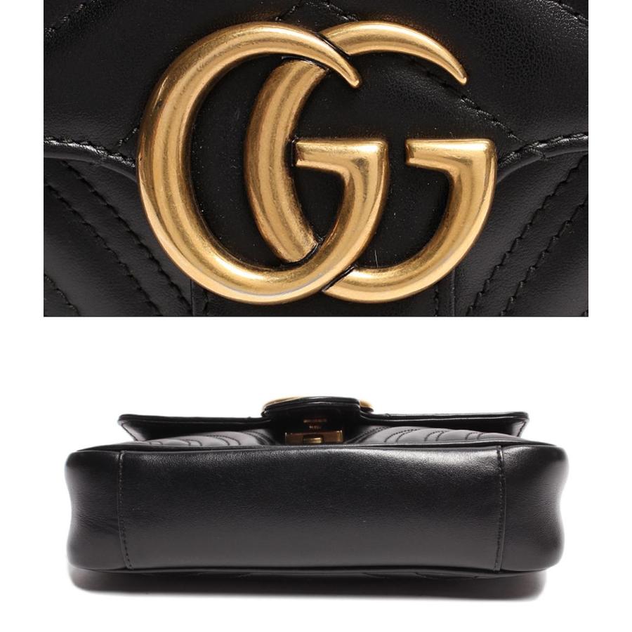 グッチ レザーショルダーバッグ ゴールド金具 キルテイング ミニバッグ  