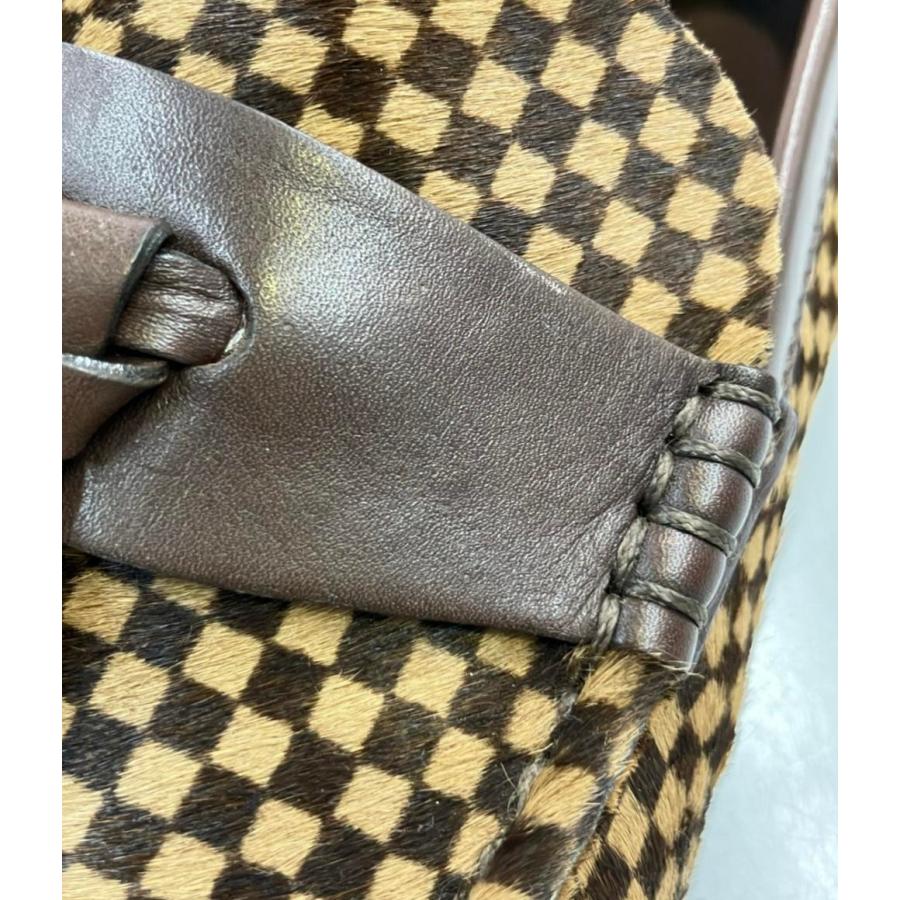 ルイ・ヴィトン ハラコ ローファー ダミエ柄 メンズ SIZE 6 1/2 (S