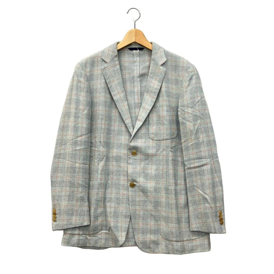ベルヴェスト リネン テーラードジャケット チェック柄 メンズ SIZE 50 