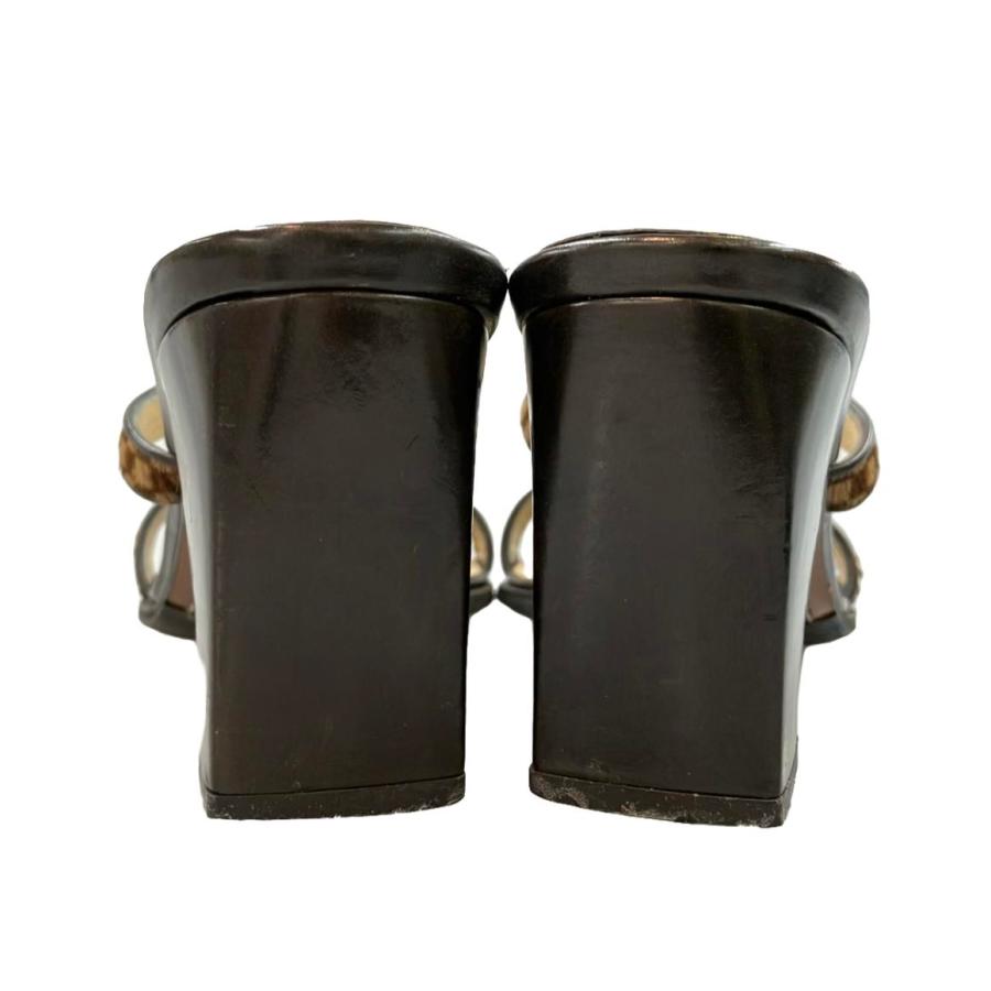 LOUIS VUITTON ルイヴィトン パンプス ダミエ ハラコ 37 ルイヴィトン ミュール ハラコ×レザー ダミエソバージュ LE1001