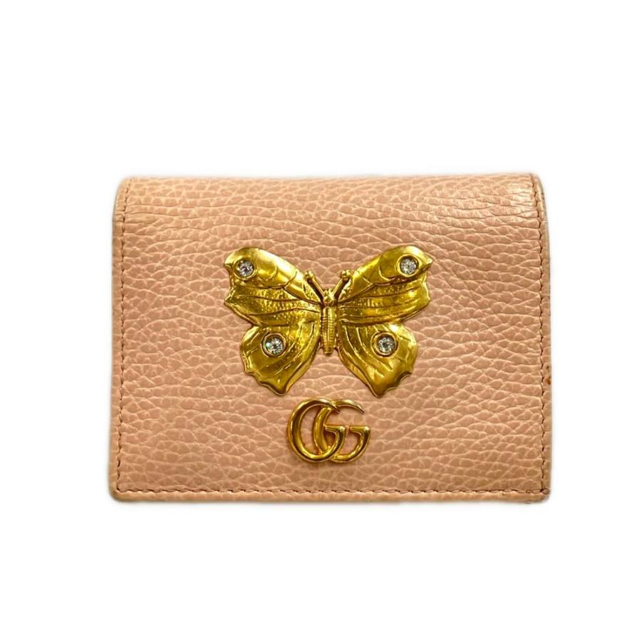 【希少・美品】GUCCI グッチ GGマーモント レザー 二つ折り財布 折り財布 GUCCI（グッチ） GGマーモント パイソンレザーコンパクトウォレット 二
