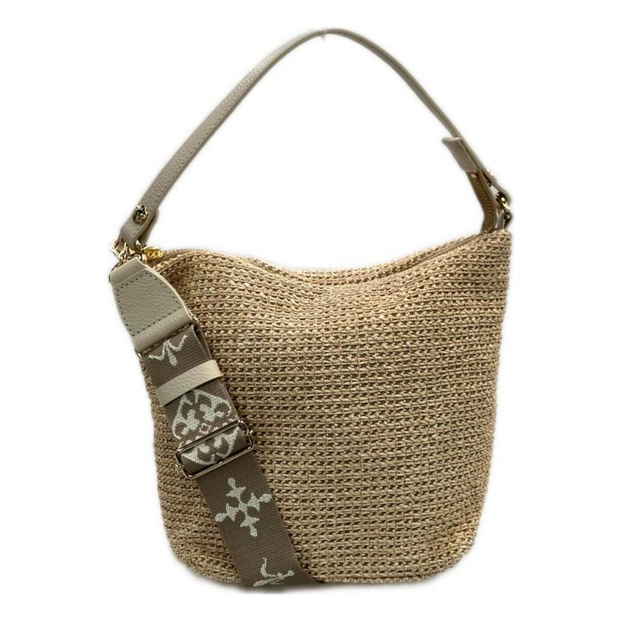 ラシット ショルダーバッグ かごバッグ ポシェット 2WAY 斜め掛け