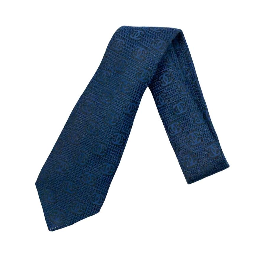 シャネル ネクタイ シルク カシミア ココマーク メンズ CHANEL 中古