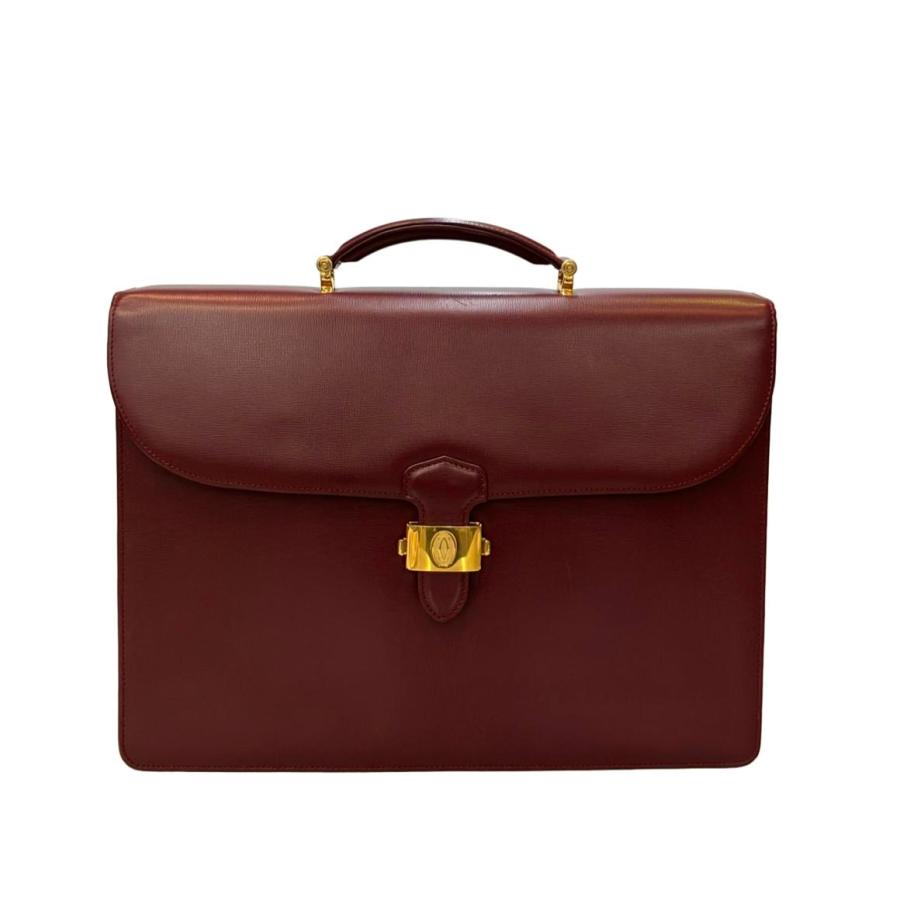 Cartier ヴィンテージ ビジネスバッグ ブリーフケース ボルドー マスト カルティエ ビジネスバッグ ブリーフケース マストドゥ マストライン