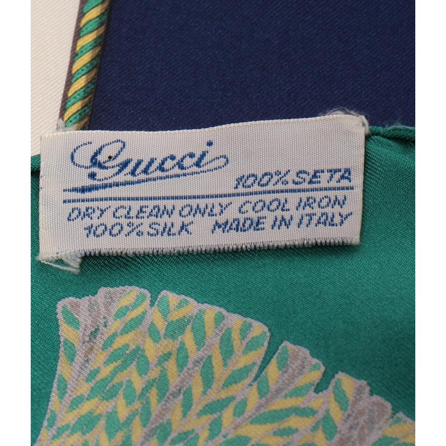 グッチ スカーフ シルク100% 紋章 レディース メンズ GUCCI 中古