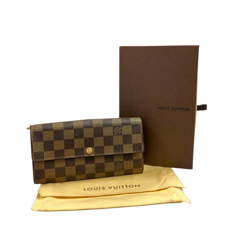 【新品未使用】LOUIS VUITTON ダミエ・エベヌ 長財布（箱付） ルイ・ヴィトン 長財布 ポルトフォイユ サラ ダミエ エベヌ N61734