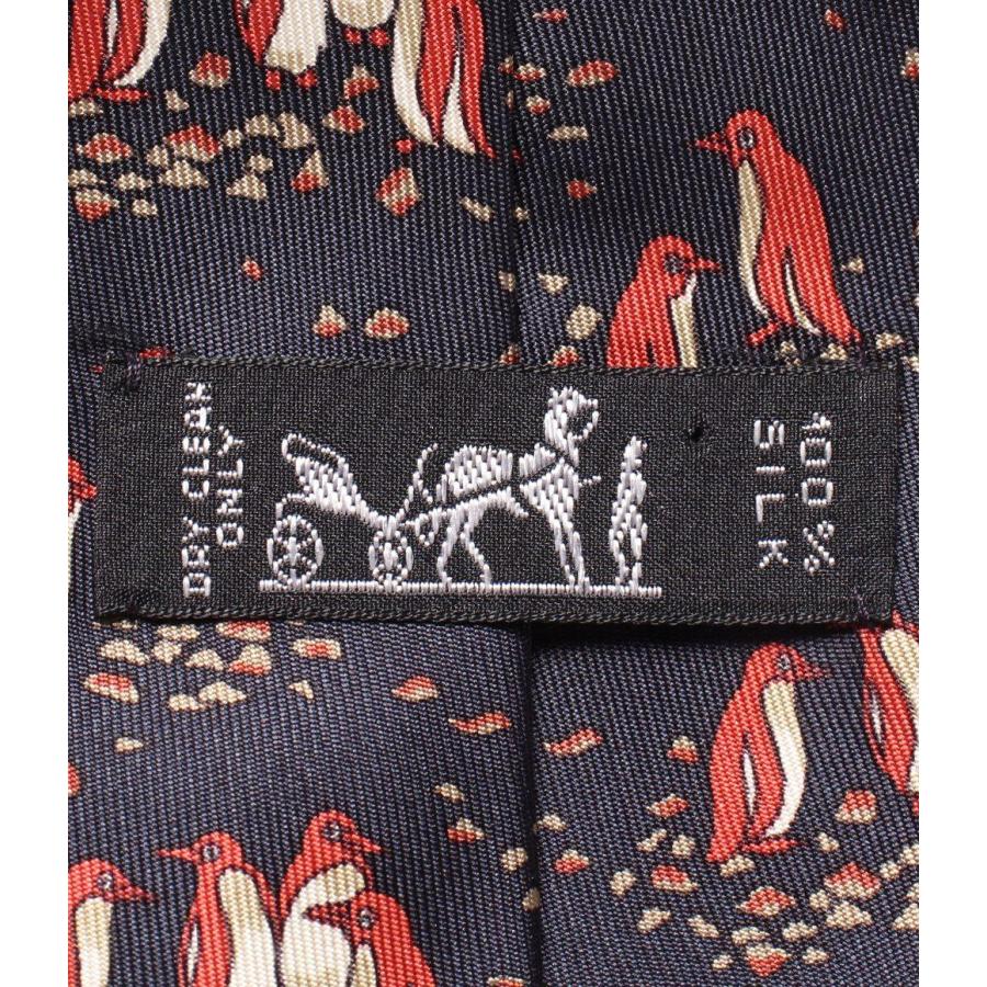 エルメス ネクタイ シルク100% ペンギン柄 メンズ HERMES 中古 エルメス ネクタイ シルク100% ペンギン柄 メンズ HERMES 中古