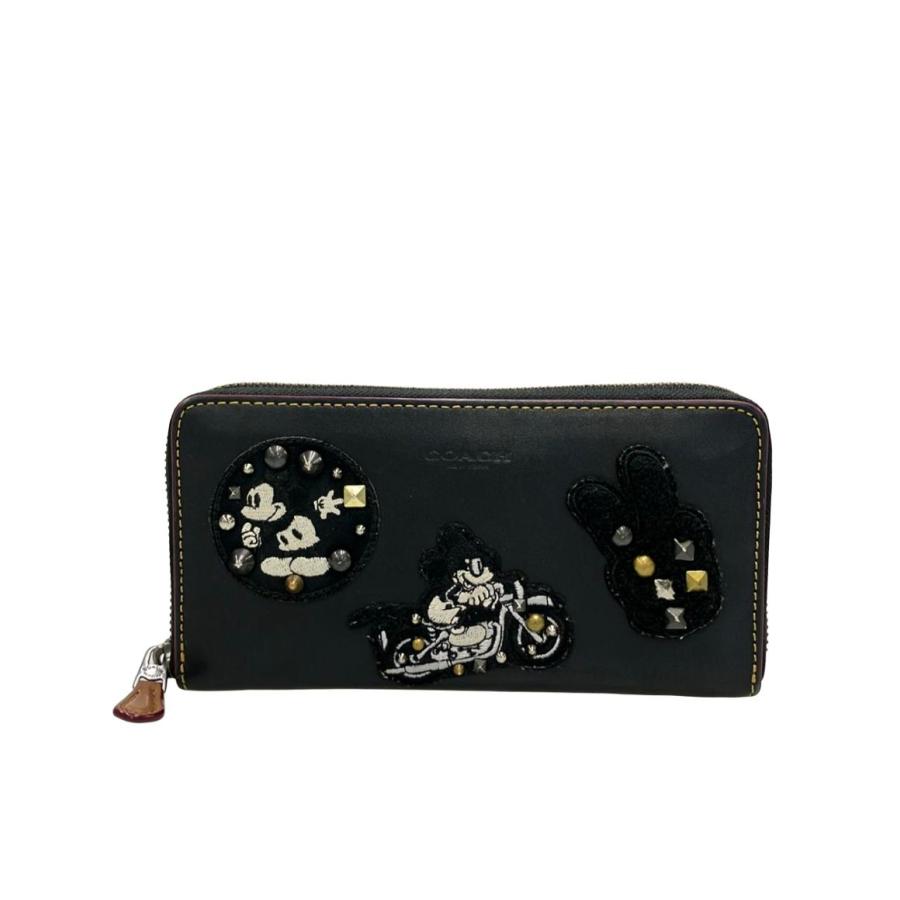 コーチ ラウンドファスナー長財布×Disney ユニセックス COACH 中古