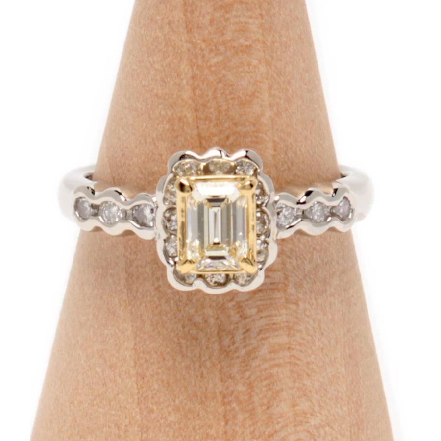 美品 リング 指輪 K18 Pt900 ダイヤ0.43ct 0.24ct レディース SIZE 10  