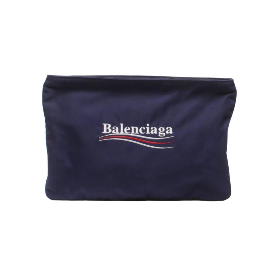 バレンシアガ BALENCIAGA クラッチバッグ 美品 美品 バレンシアガ クラッチバッグ ナイロン ロゴ刺繍 ユニセックス