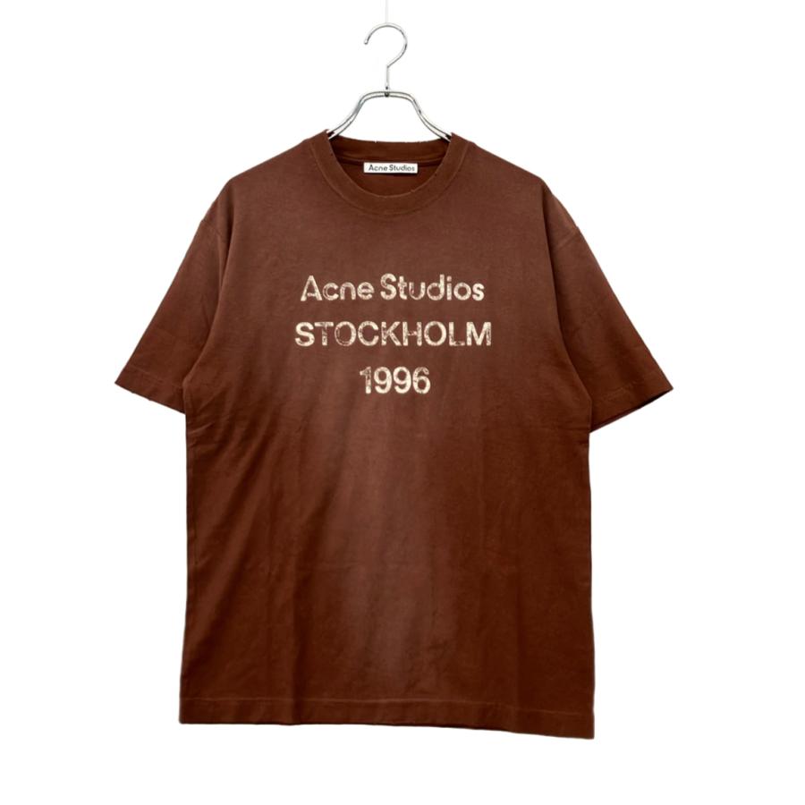 Acne ヴィンテージ加工 T シャツ アクネ ストゥディオズ 半袖Tシャツ スプレーヴィンテージ 加工 ロゴ