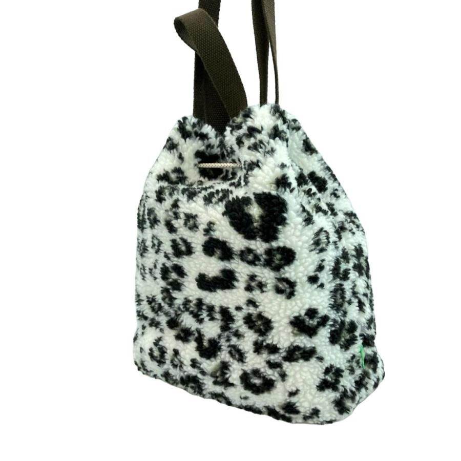 美品 ザ・ノースフェイス ボア巾着ショルダーバッグ レオパード柄
