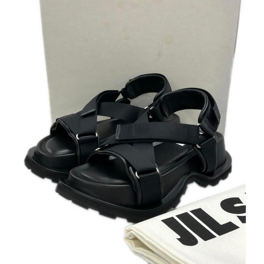 美品 ジルサンダー プラットフォームサンダル クロスストラップ