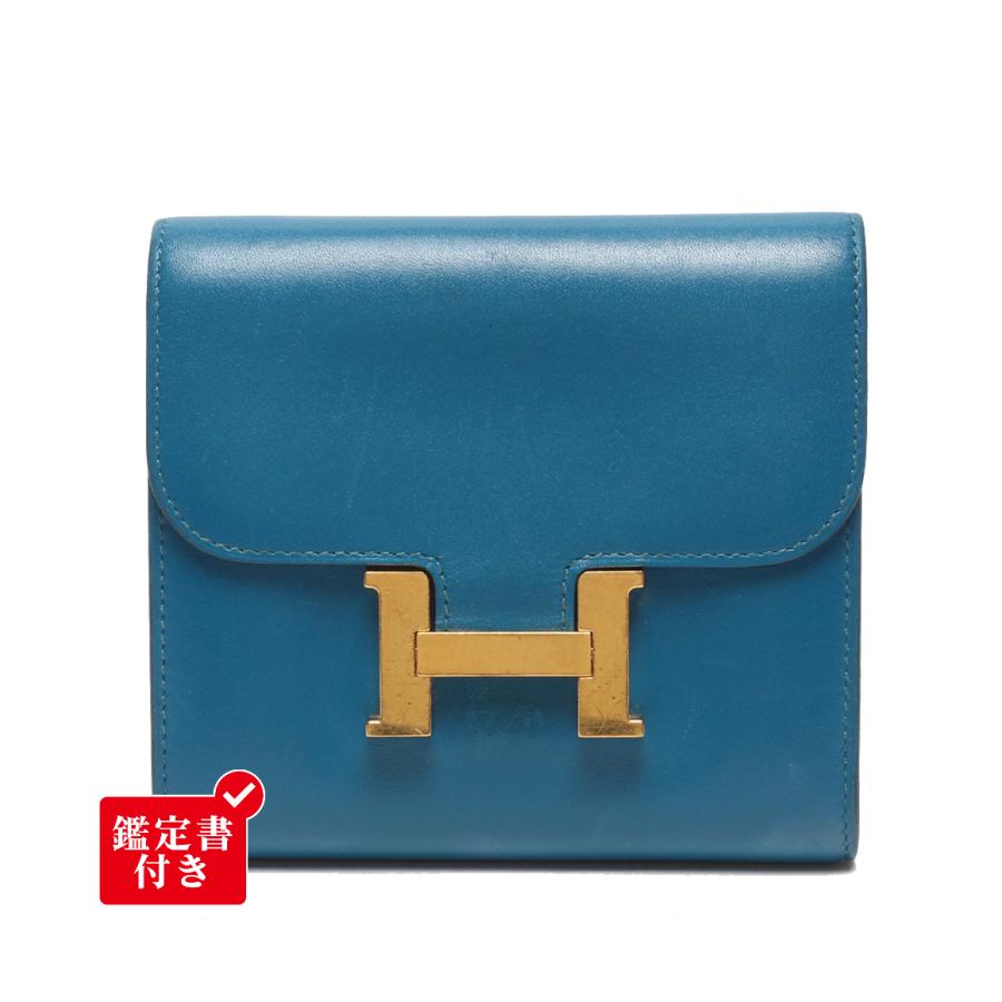 エルメス 財布 コンパクト財布 A刻印 シルバー金具 ボックスカーフ コンスタンス コンパクト レディース HERMES 중고