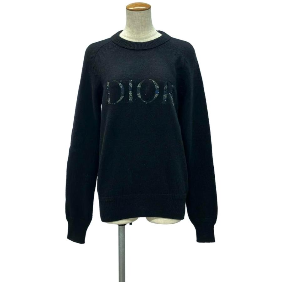 Christian Dior 長袖ニット　セーター　ロゴ入り　美品 ディオール 長袖ニット ロゴ レディース SIZE S (S) Dior 中古