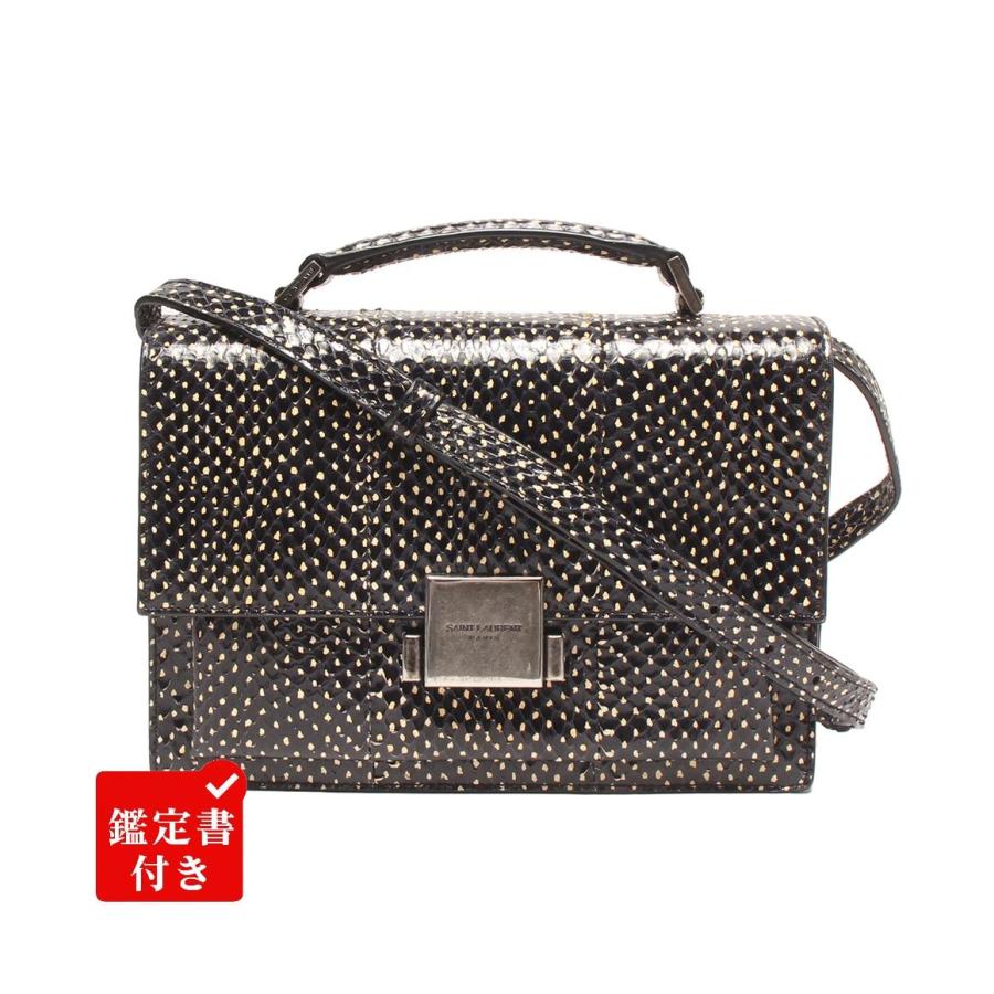 サンローラン 2way ハンドバッグ ショルダーバッグ 斜め掛け パイソン