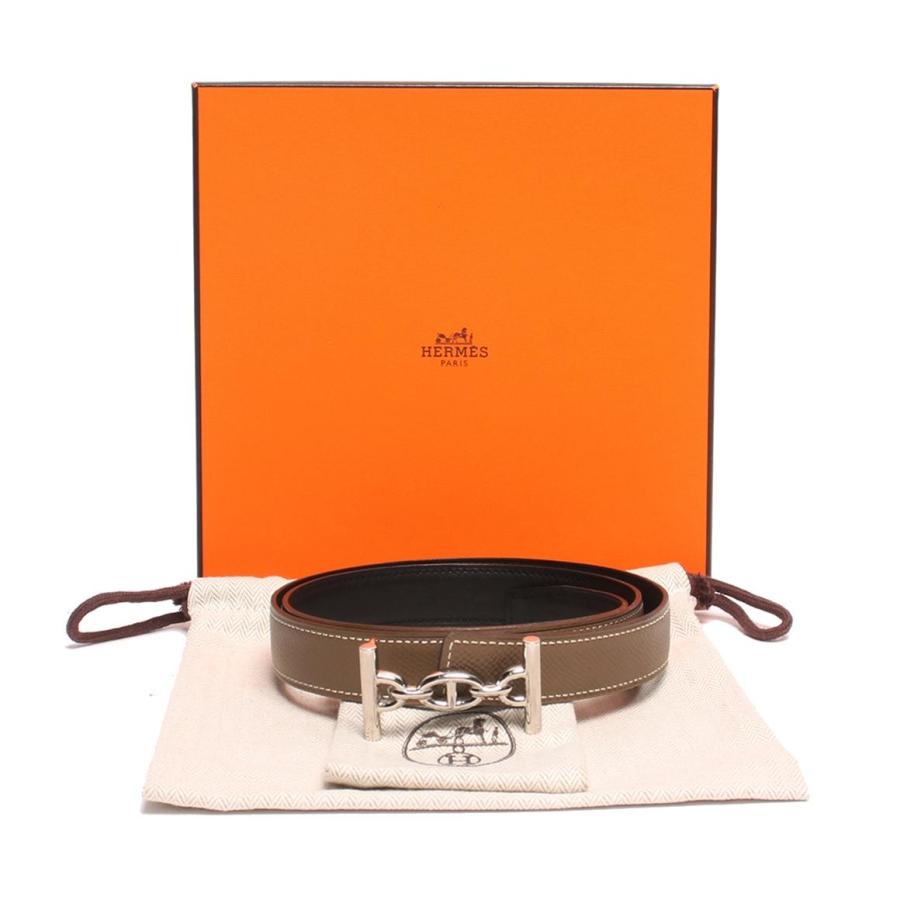 HERMES エルメス セリエ リバーシブルベルト エルメス レザーベルト リバーシブル Z刻印 シルバー金具 80