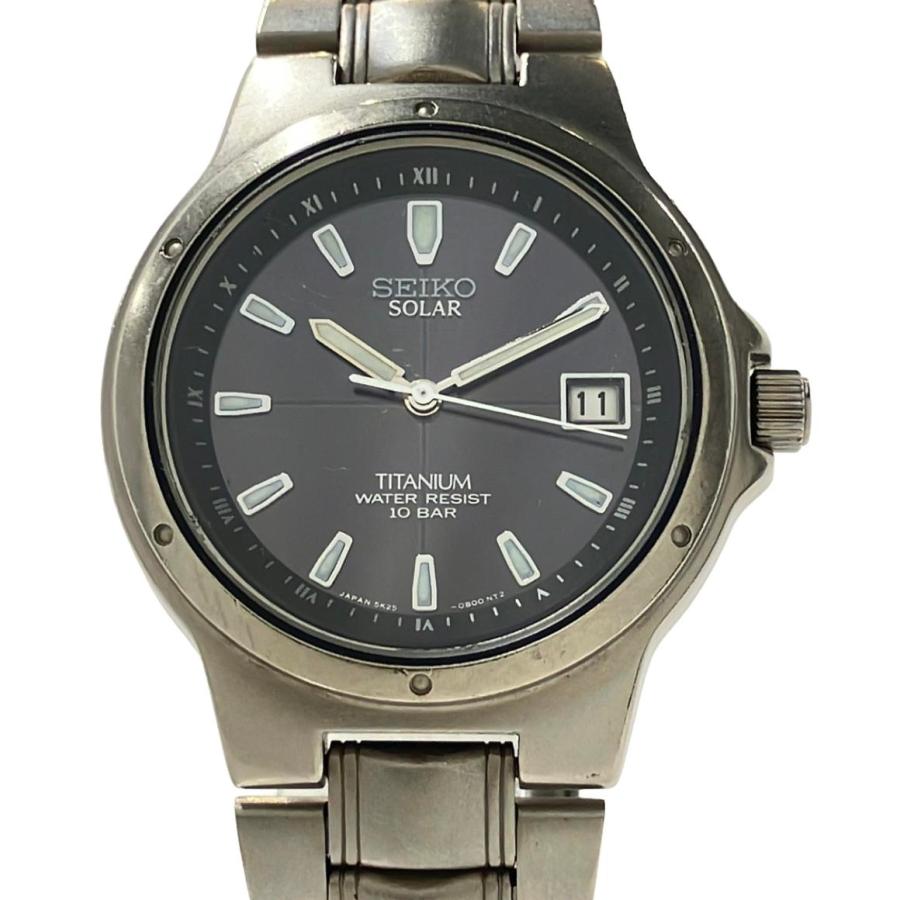 セイコー 腕時計 ソーラー ブラック 5K25-0A80 メンズ SEIKO 中古