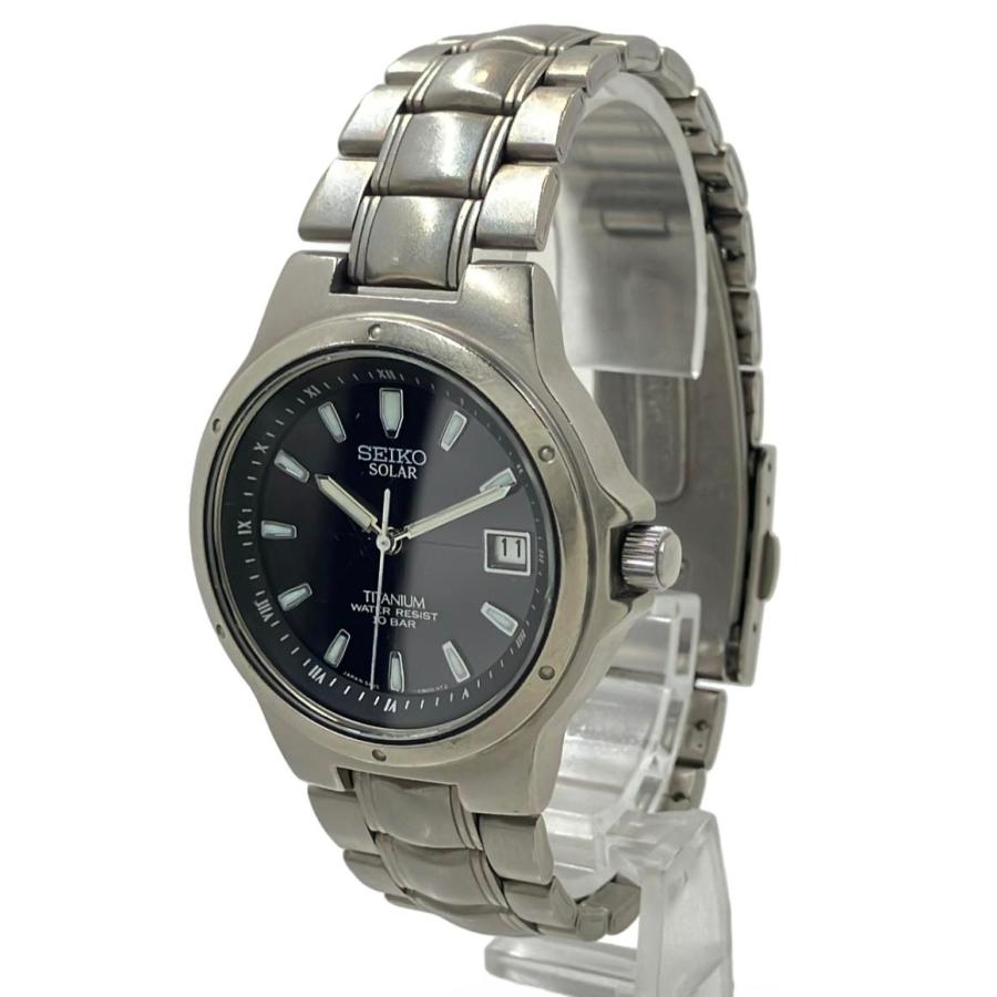 セイコー 腕時計 ソーラー ブラック 5K25-0A80 メンズ SEIKO 中古