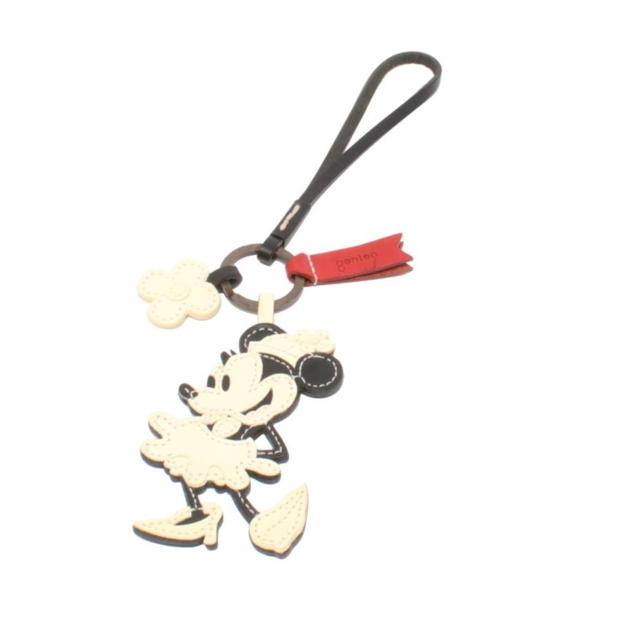 週末限定SALE！！未使用　genten ディズニー　ミニー　チャーム ゲンテン チャーム レザー ミニーマウスモチーフ レディース genten