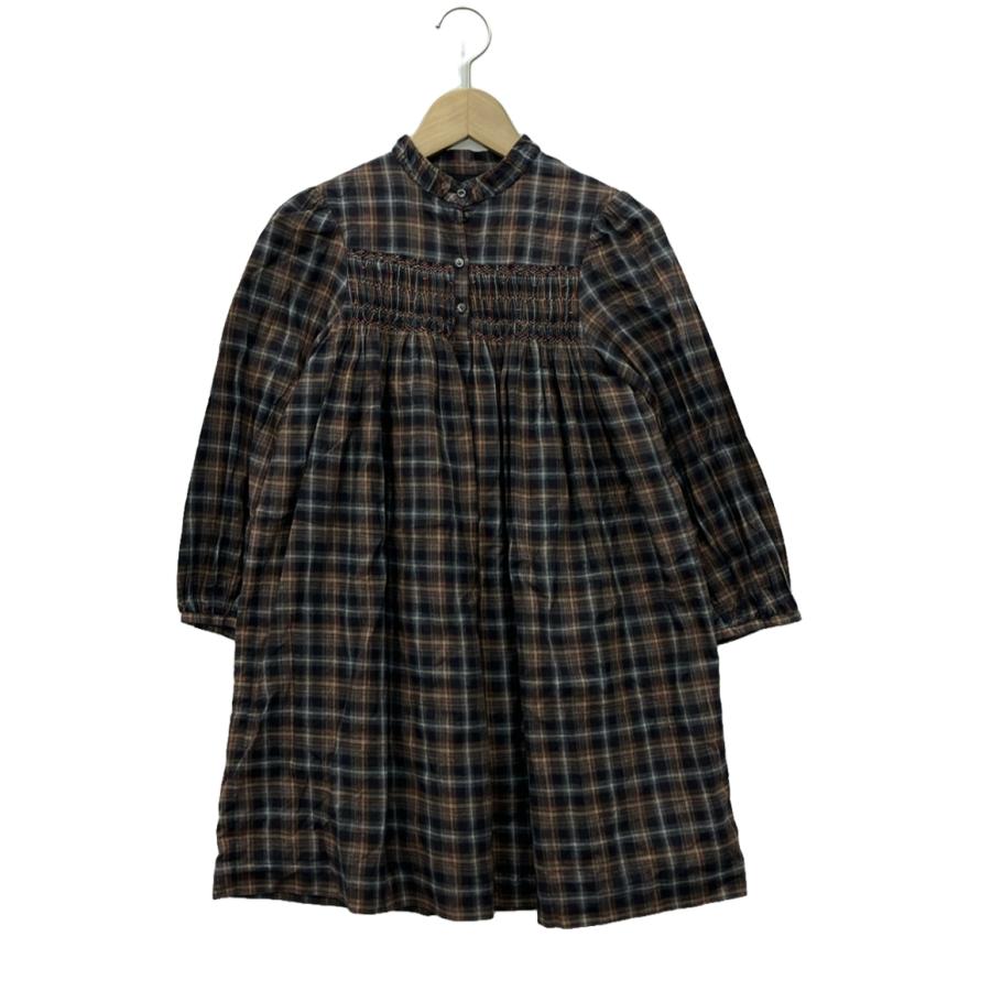 ボンポワン 長袖ワンピース チェック柄 キッズ SIZE 8 (M ボンポワン 長袖ワンピース チェック柄 キッズ SIZE 8 (M